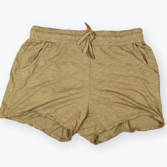 Bobi LA Olive Green Knit Distressed Hem Shorts M NWT - Picture 1 of 9